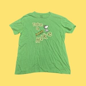 Green Graphic T-Shirt with Snoopy Design